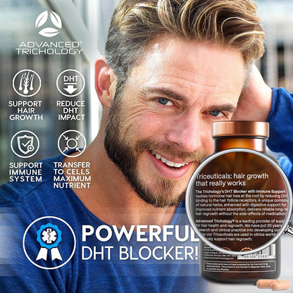 DHT Blocker - Hair Growth Supplement for Genetic Thinning | AHLA Approved | 20 Years of Hair Loss Clinic Experience