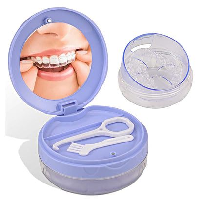 DIDATOOL Denture Box – Leak-Proof Retainer Case, Purple, Portable & Travel-Friendly