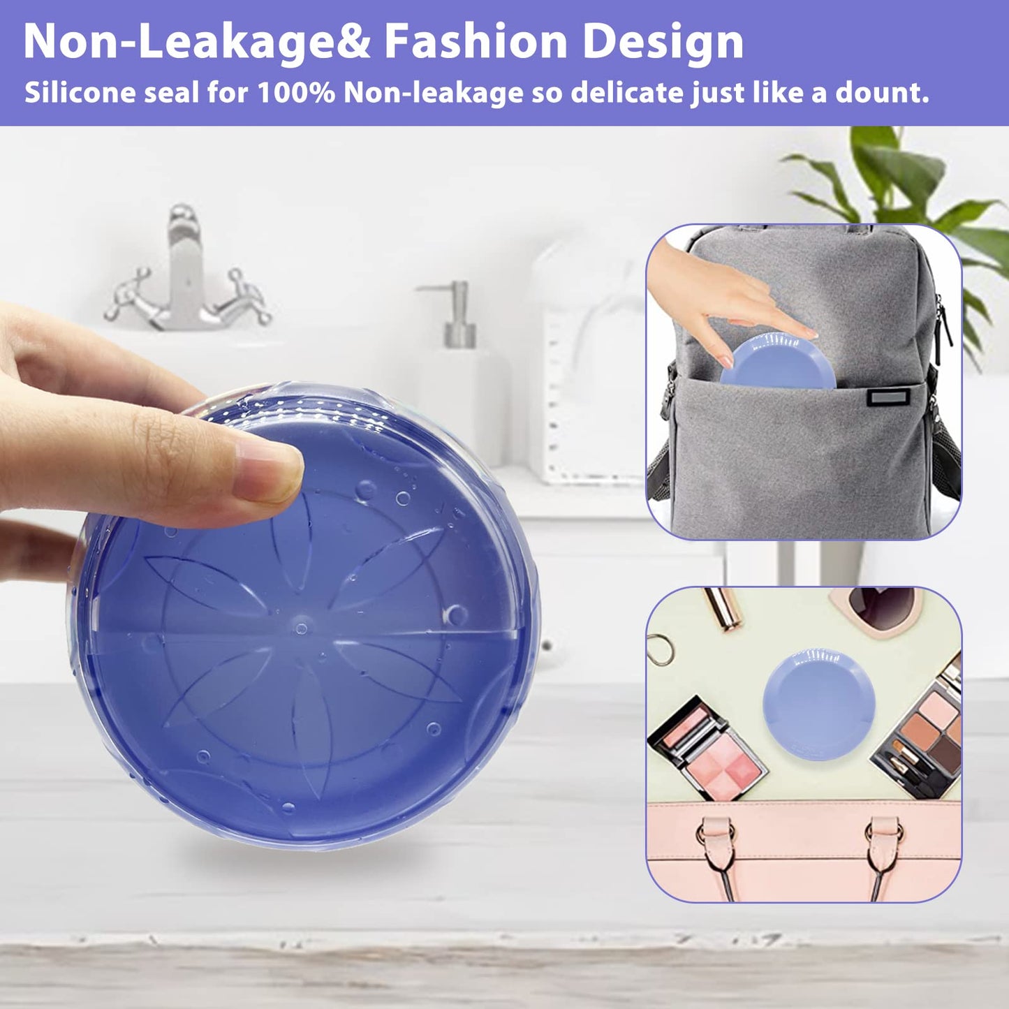 DIDATOOL Denture Box – Leak-Proof Retainer Case, Purple, Portable & Travel-Friendly