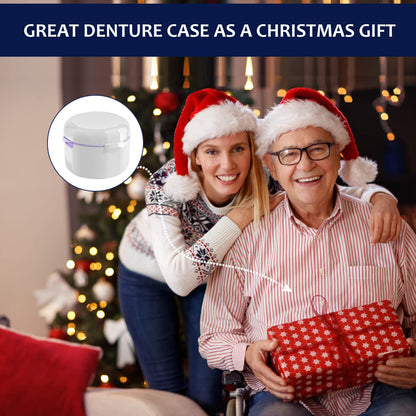 DIDATOOL Denture Case & Bath Kit – Portable Denture Cups, Rinsing Basket