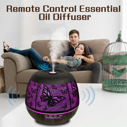 Essential Oil Diffuser for Bedroom 400ml | Remote-Controlled Ultrasonic Diffuser with 7 Color Lights