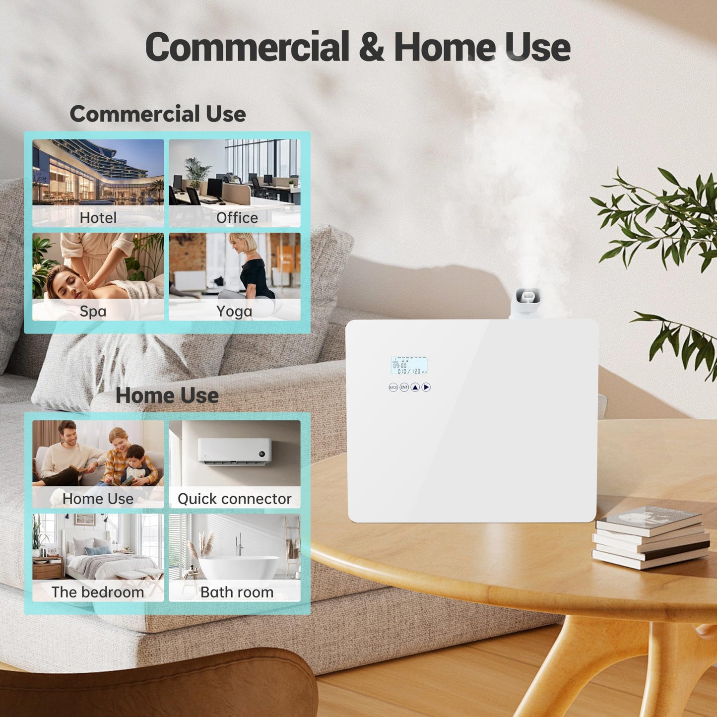 2025 Upgraded 5000 Sq.Ft Waterless Essential Oil Diffuser with Wi-Fi Control – 1000ml Capacity for Whole Home, Hotel, Party