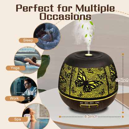 Essential Oil Diffuser for Bedroom 400ml | Remote-Controlled Ultrasonic Diffuser with 7 Color Lights