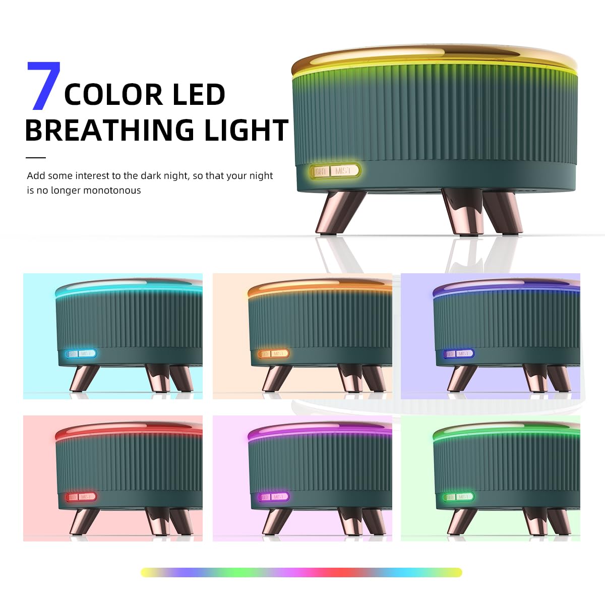 500ML Ultrasonic Essential Oil Diffuser with Remote – 7 Color Night Light & Auto Shut-Off