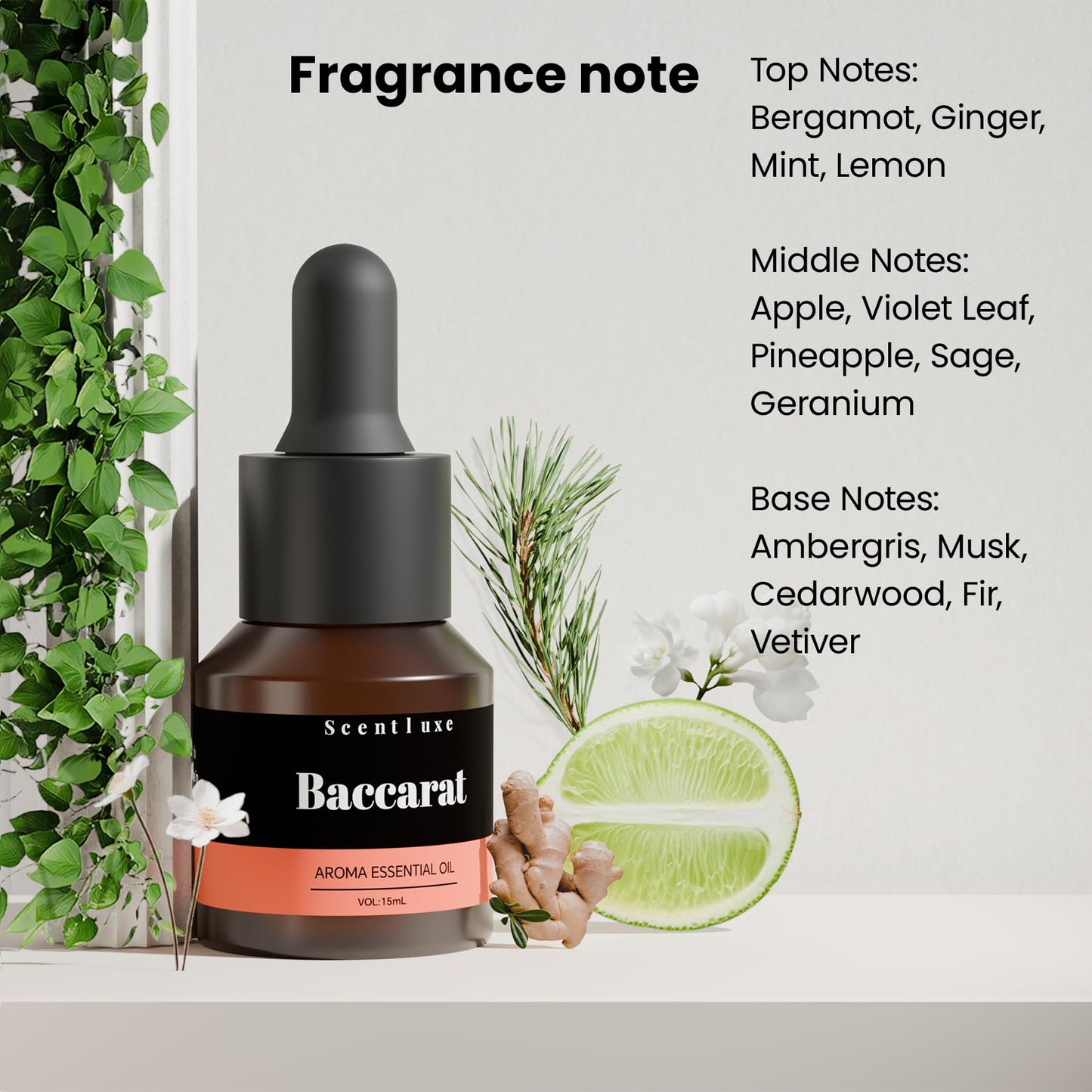 Hotel Diffuser Oil & Fragrance - Baccarat-Inspired 15mL | Luxury Hotel Aromatherapy