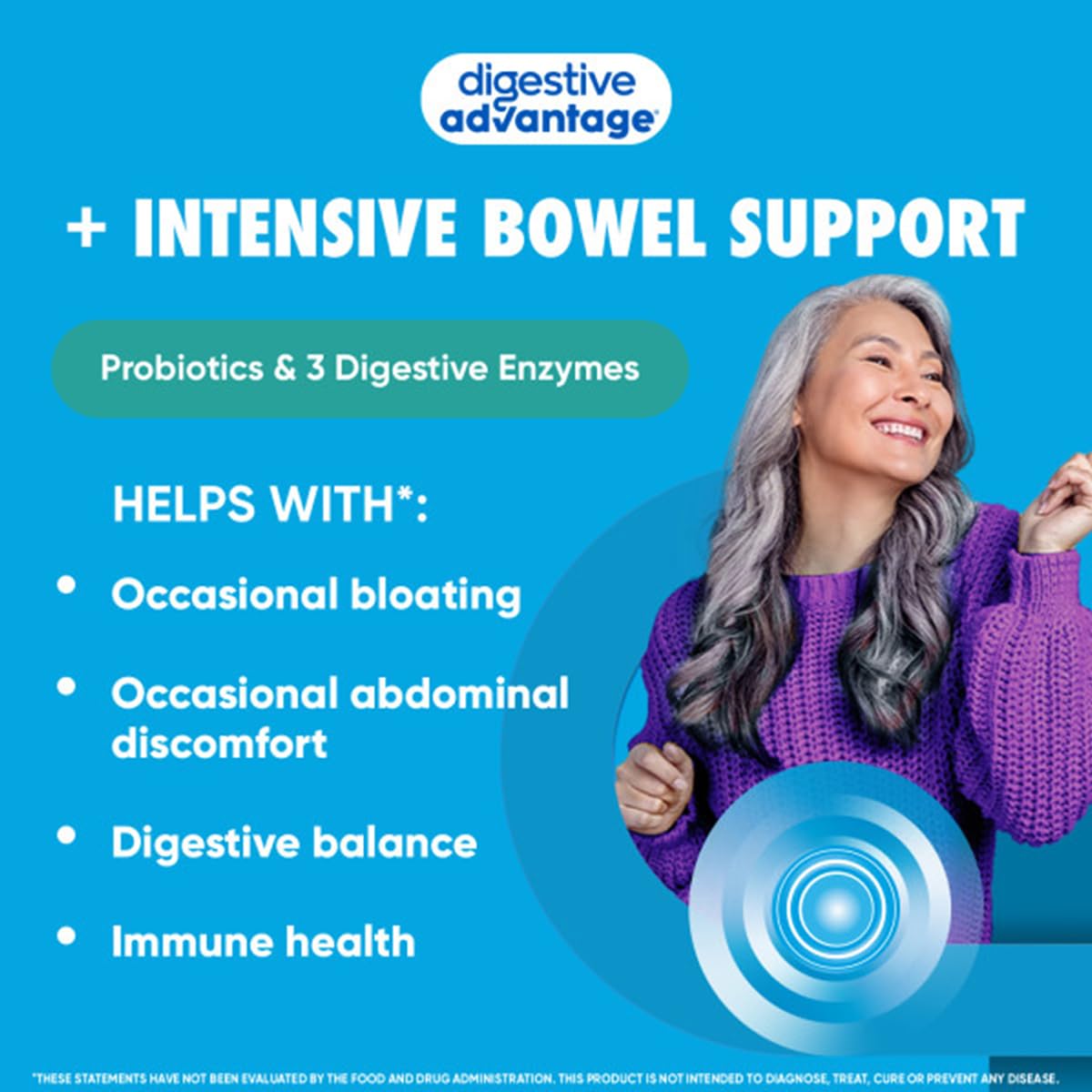 Digestive Advantage IBS Probiotics + Enzymes – Intensive Bowel Support, 96 Capsules