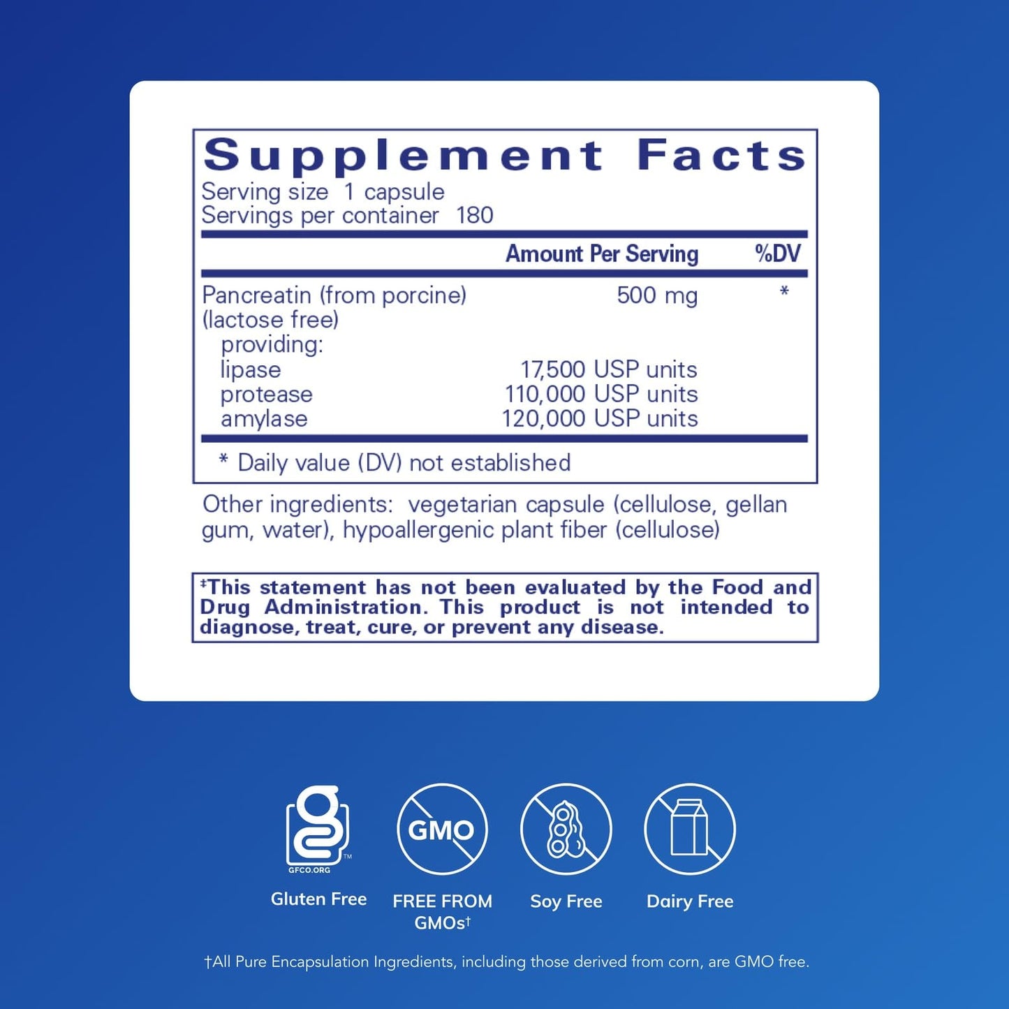 Pure Encapsulations Pancreatic Enzyme Formula – Digestive Enzymes for Gut Health | 180 Capsules