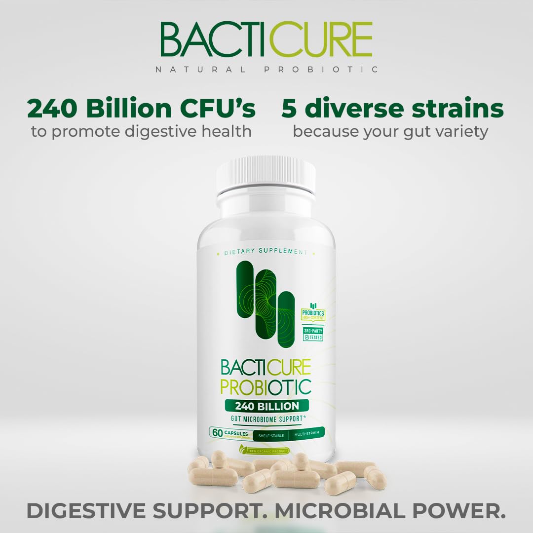 Bacticure Probiotic 120 Capsules | Digestive Health, Women's Wellness & Immune Support