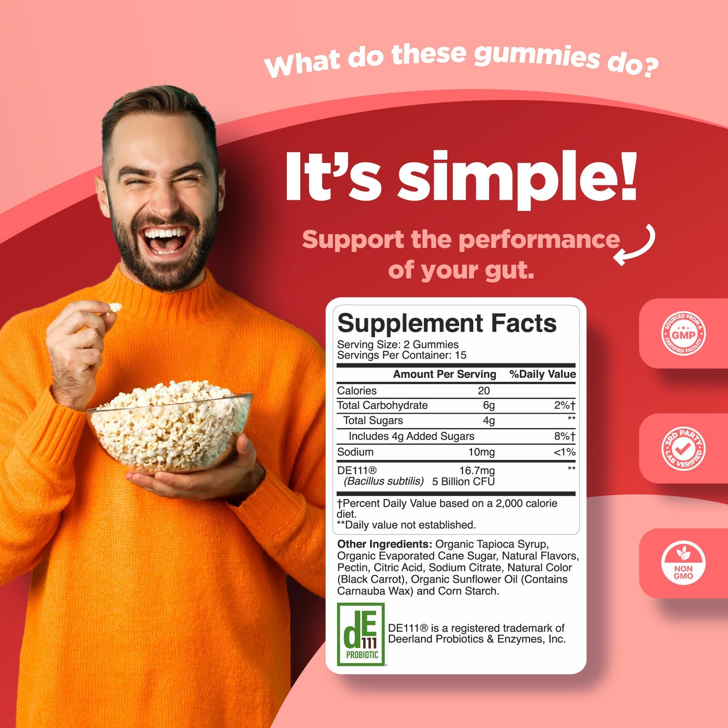 Healthy Gut Probiotic Gummies for Adults – 5 Billion CFU | Organic Probiotics for Digestive Health & Immune Support