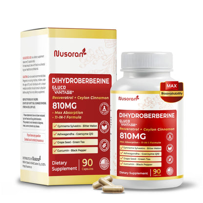 Dihydroberberine – Super Berberine 810mg with GlucoVantage | 5X Absorption | Made in USA | 90 Count