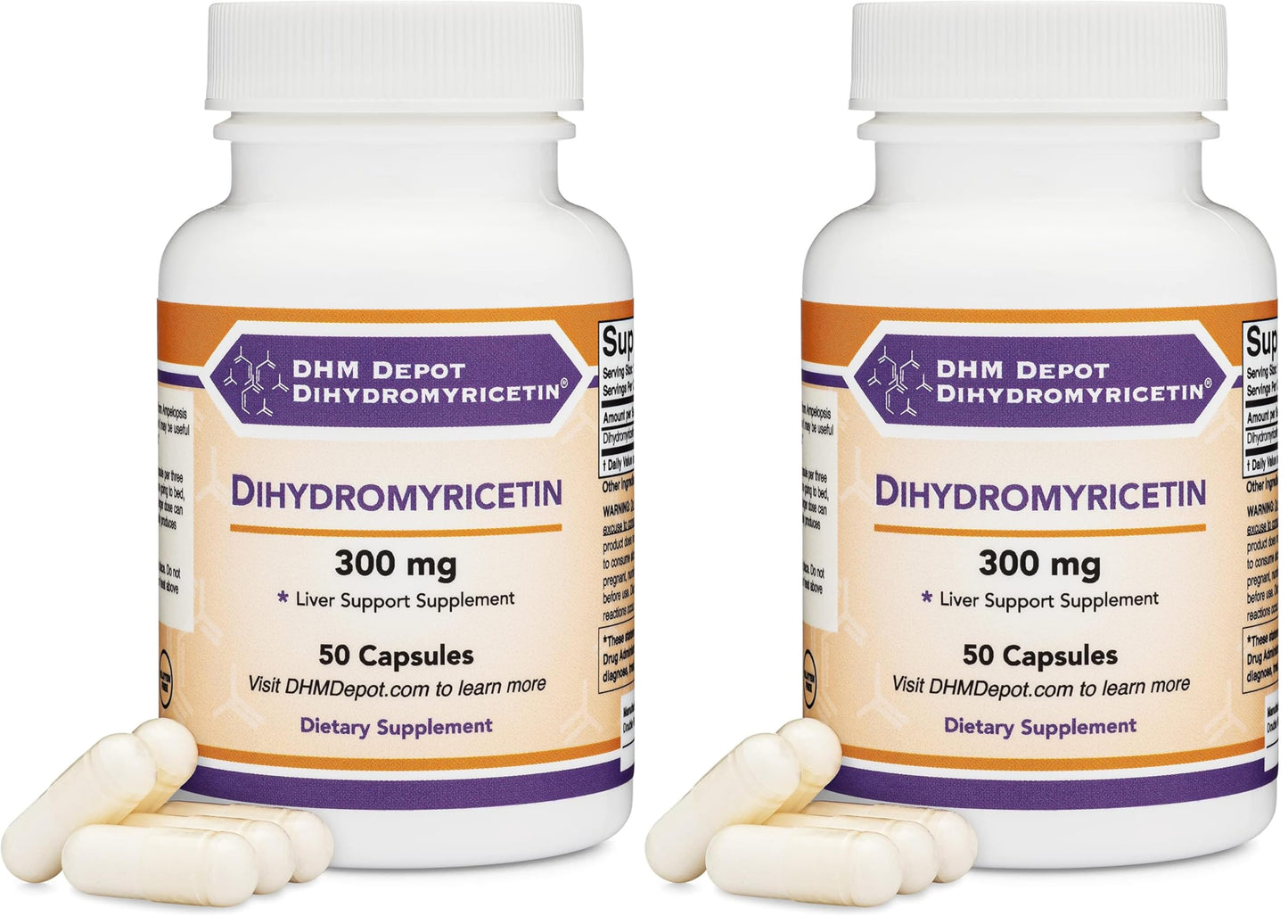 Double Wood DHM Depot – Liver Support, 50 Capsules (300 mg each) Pack of 2 – Non-GMO & Gluten Free