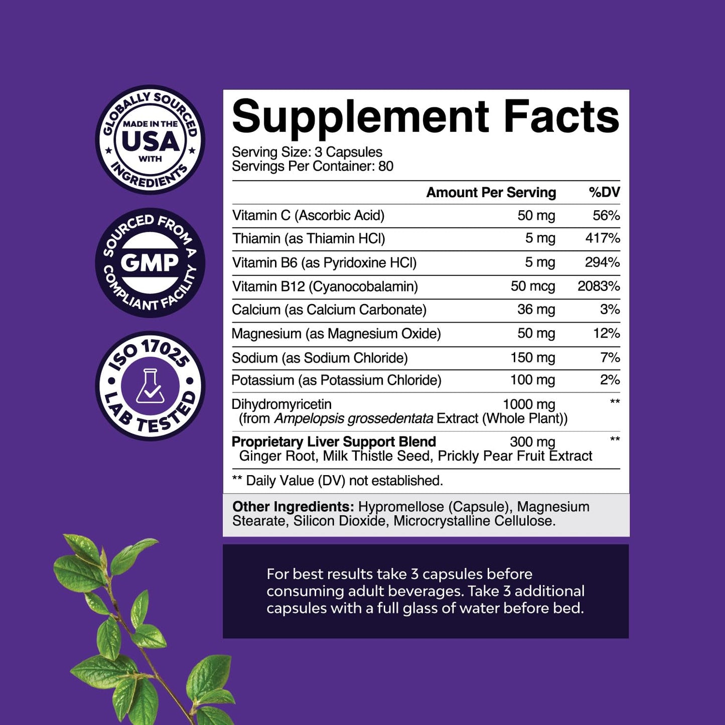 Natures Craft Nighttime Liver Detox & Hydration Pills – DHM + Milk Thistle (240 Capsules)