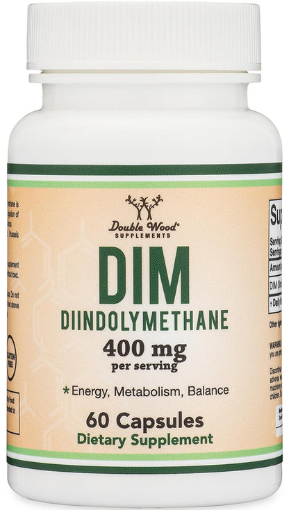 DIM 400mg – Estrogen Blocker & Hormonal Acne for Men & Women | Double Wood 60 Capsules