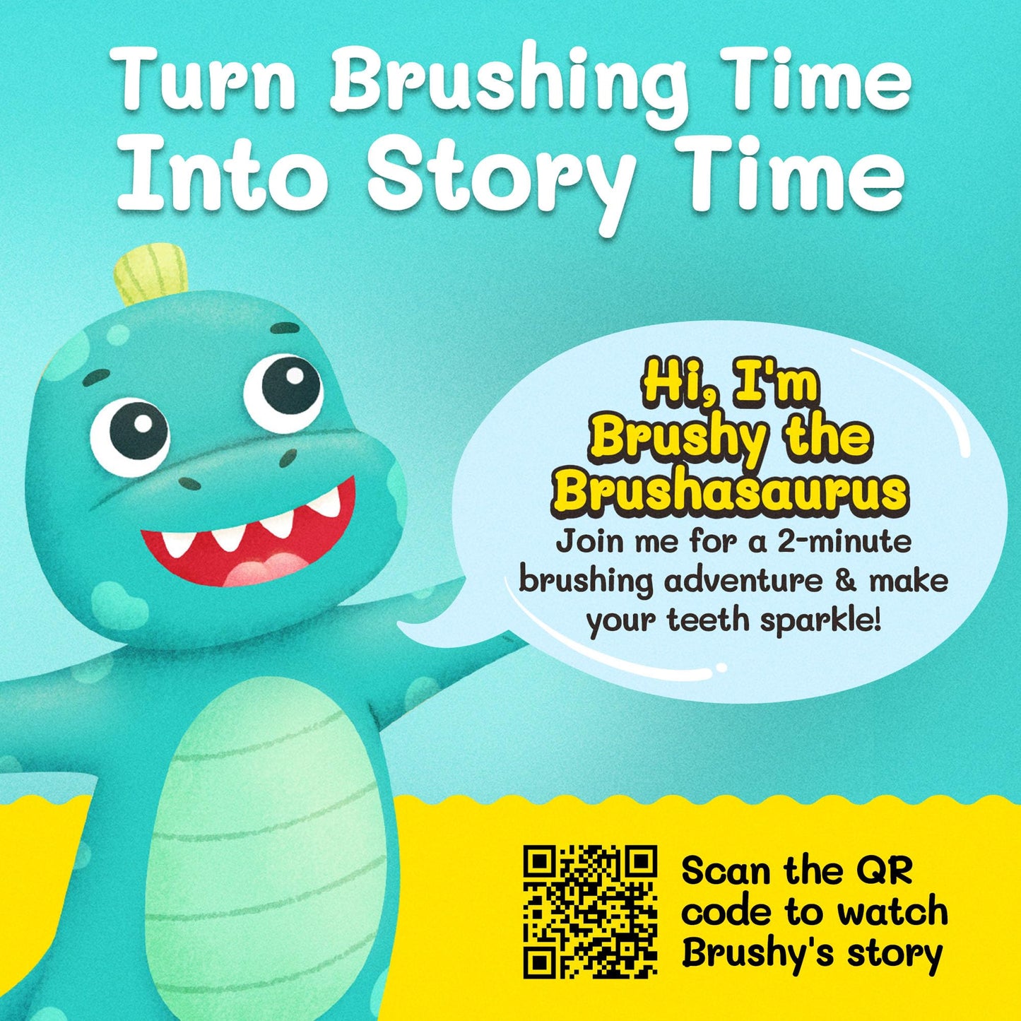 Kids Soft Bristle Dinosaur Toothbrush for Ages 2+ | Replaceable Head & Ergonomic Handle