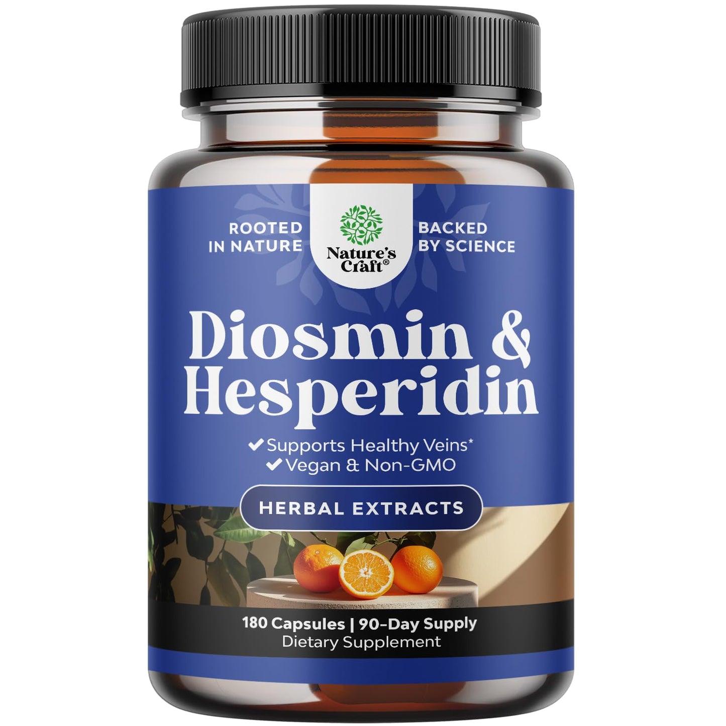 Nature's Craft Diosmin Hesperidin 1000mg Complex for Circulation – 3 Month Supply