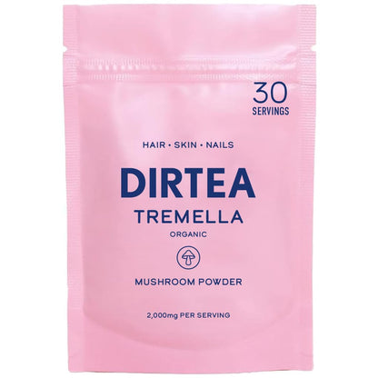 DIRTEA Tremella Mushroom Powder | 2,000mg / Serving | Organic, Vegan & Non GMO | Skin Hydration & Collagen Production | High Strength Supplement | 60g - 30 Servings
