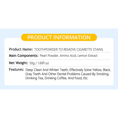 DISAAR BEAUTY Smokers Tooth Powder – Remove Tobacco Stains & Whitens Teeth (50g)