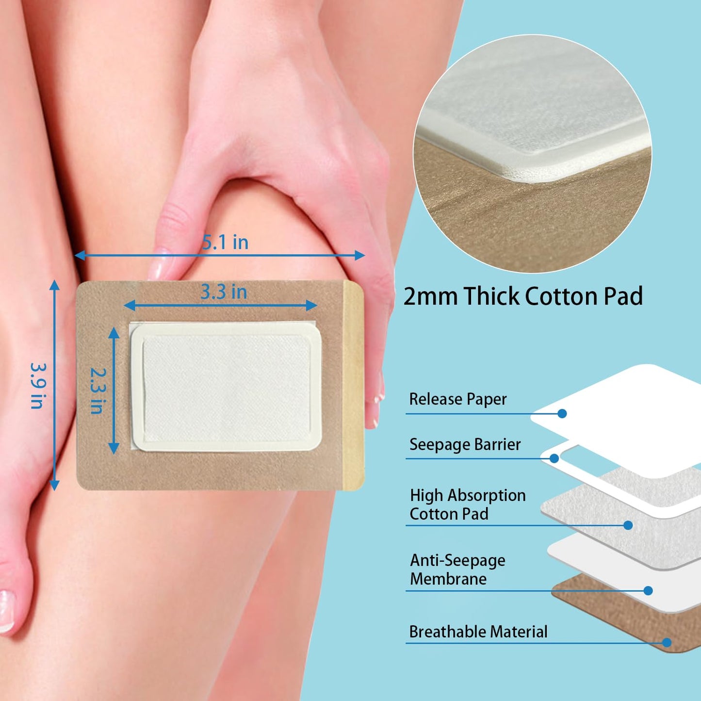 32 Pcs Castor Oil Pack Wrap – Disposable Patches (5.1 x 3.9 in)