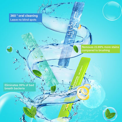 Travel Size Mouthwash – 20 Portable Packets, Alcohol & Fluoride Free, 3 Flavors