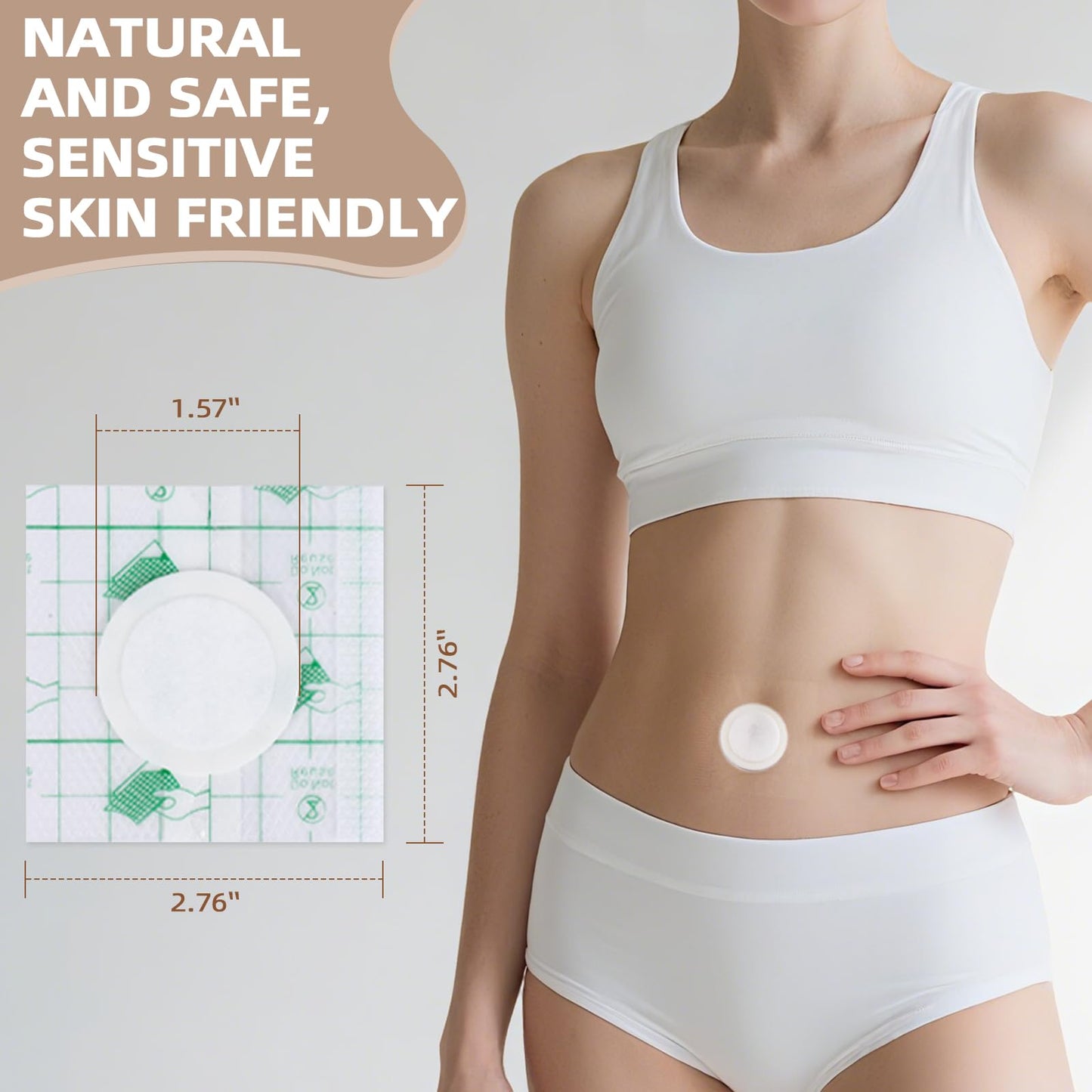 50PCS Waterproof Silicone Castor Oil Belly Button Patches – Breathable PU Film, Organic Cotton Pack