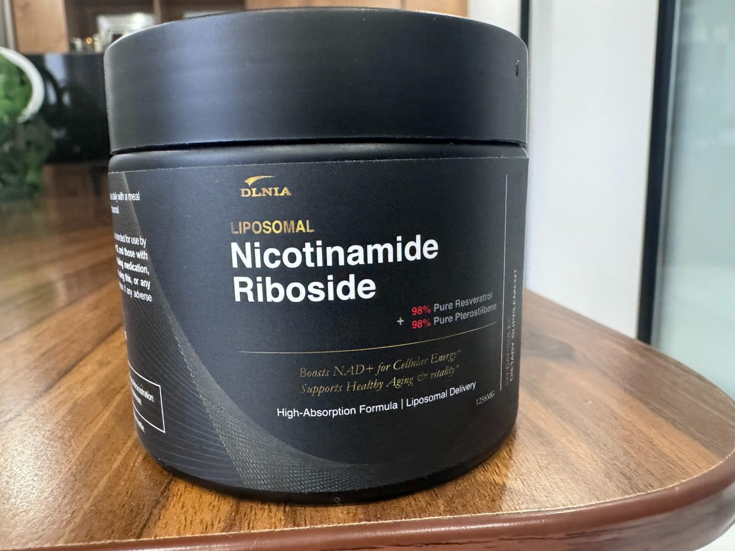 DLNIA Liposomal NAD+ Supplement| Nicotinamide Riboside (NR) 1258 mg with Resveratrol, Quercetin, Pterostilbene & CoQ10-12-Nutrient High-Absorption Cellular Energy & Healthy Aging