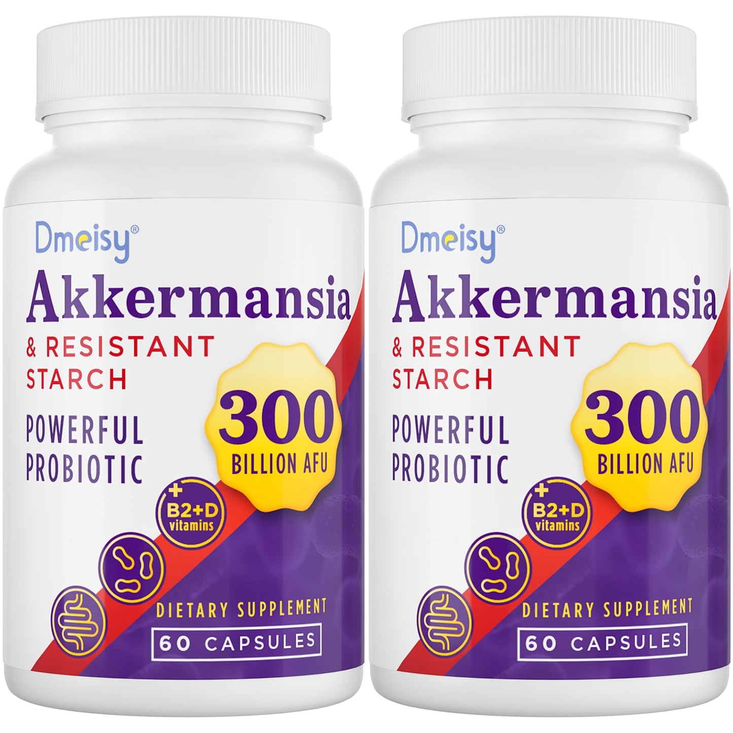 Dmeisy Akkermansia Muciniphila Supplement – 300B AFU Probiotic for Gut Health | 120 Count
