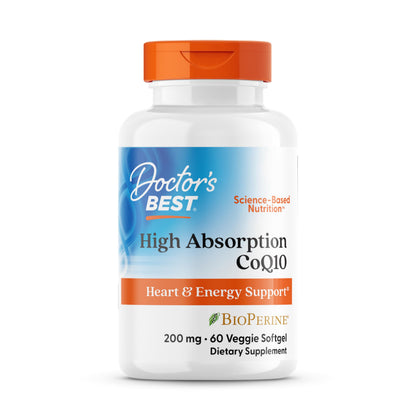 Doctor's Best High Absorption CoQ10 - Heart & Energy Support | 60 Veggie Softgels