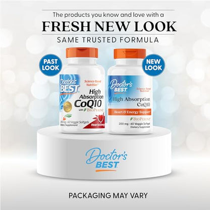 Doctor's Best High Absorption CoQ10 - Heart & Energy Support | 60 Veggie Softgels