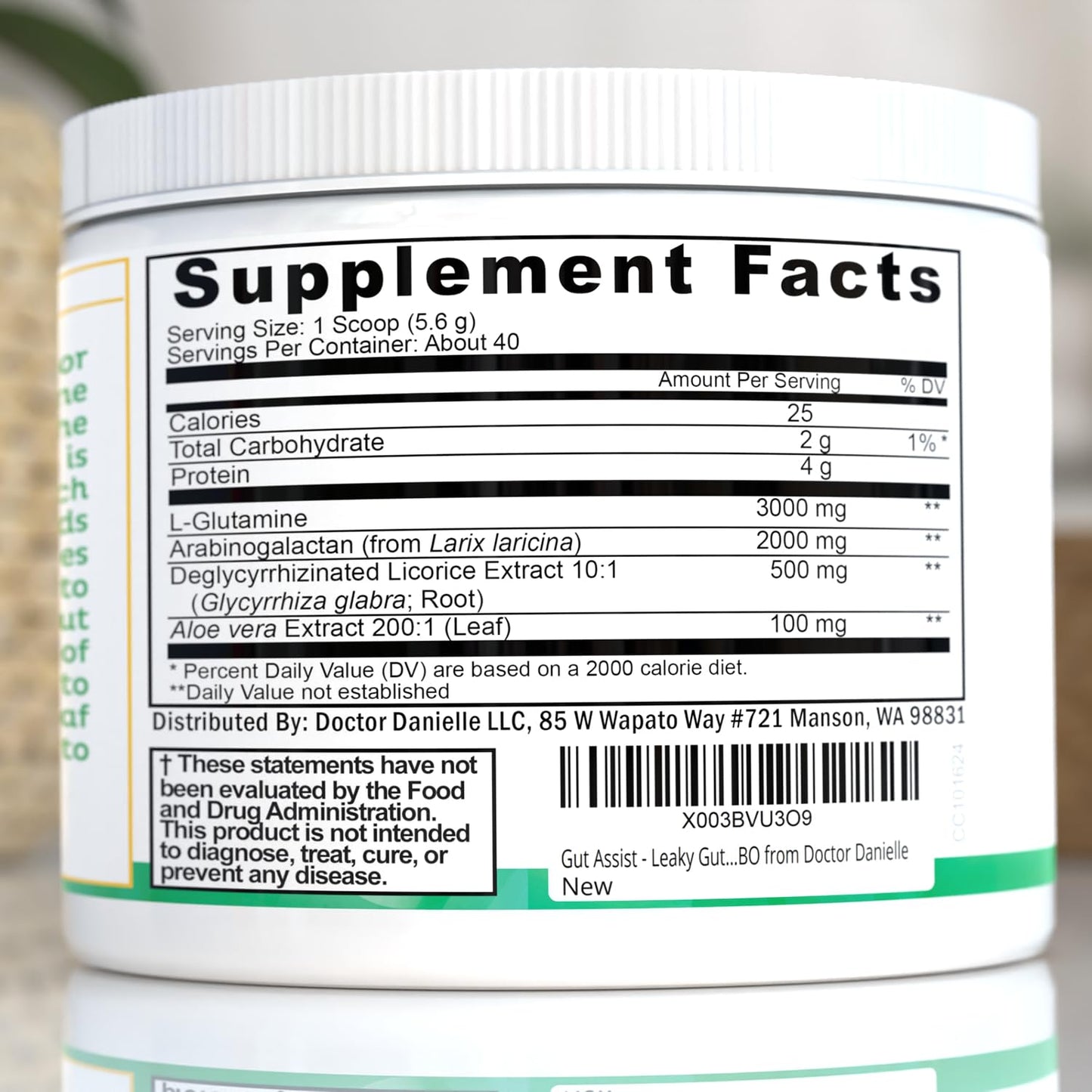 Doctor Danielle Gut Assist – Doctor Formulated Gut Lining & Digestive Support Powder
