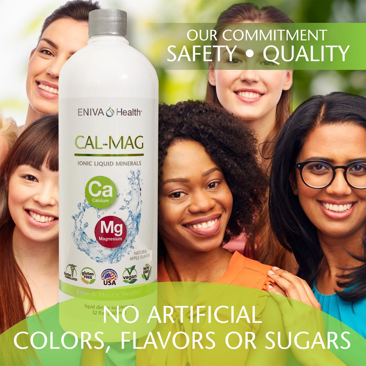 Liquid Ionic Calcium Magnesium Supplement (32oz) – Healthy Bones, Hair & Nails | Eniva Health