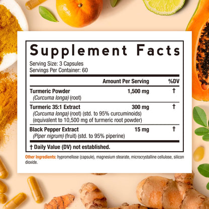 Doctor's Recipes Turmeric Curcumin 12000 mg | High Absorption 95% Curcuminoids | Vegan, Non-GMO, 180 Caps