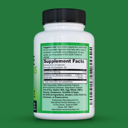 Berberine Plus 1200mg | 120 Veggie Capsules | Doctor Recommended Supplements