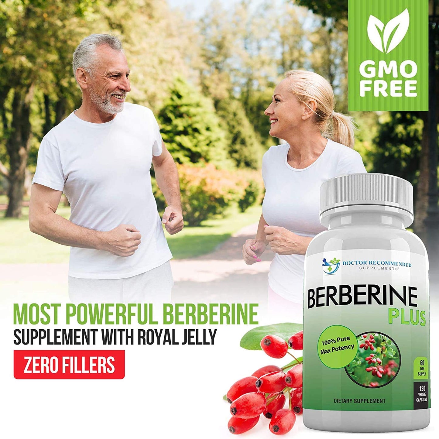 Berberine Plus 1200 mg | Doctor Recommended Supplements | 120 Veggie Capsules (Pack of 2)