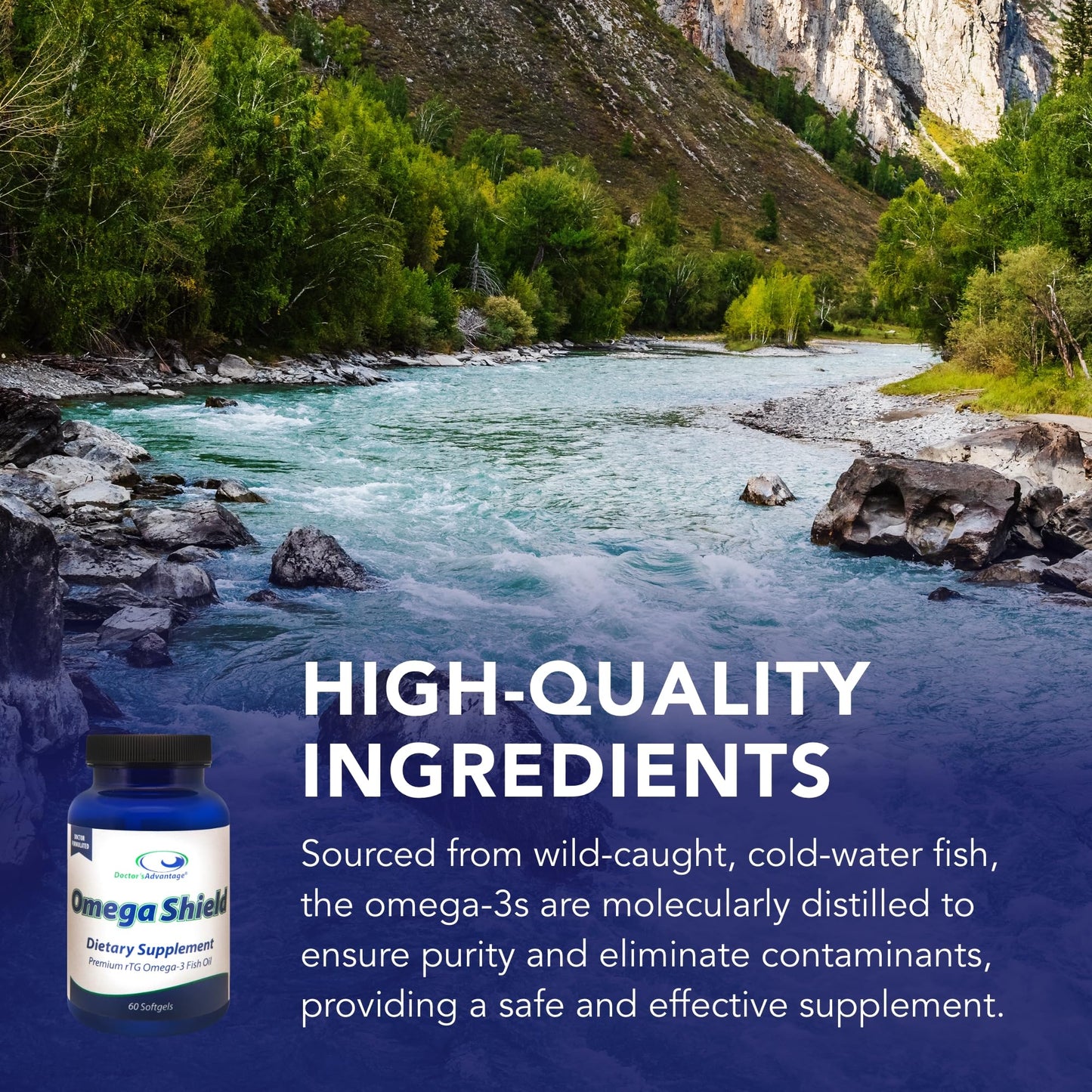 Doctor's Advantage Omega Shield Softgels – Mercury-Free Omega-3 for Heart & Eye Health (60 Softgels, 30-Day Supply)