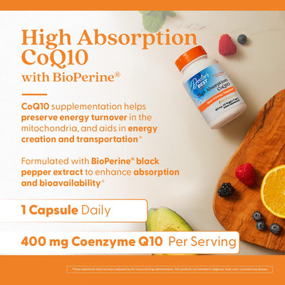 Doctor's Best High Absorption CoQ10 – Heart & Energy Support (Vegan)