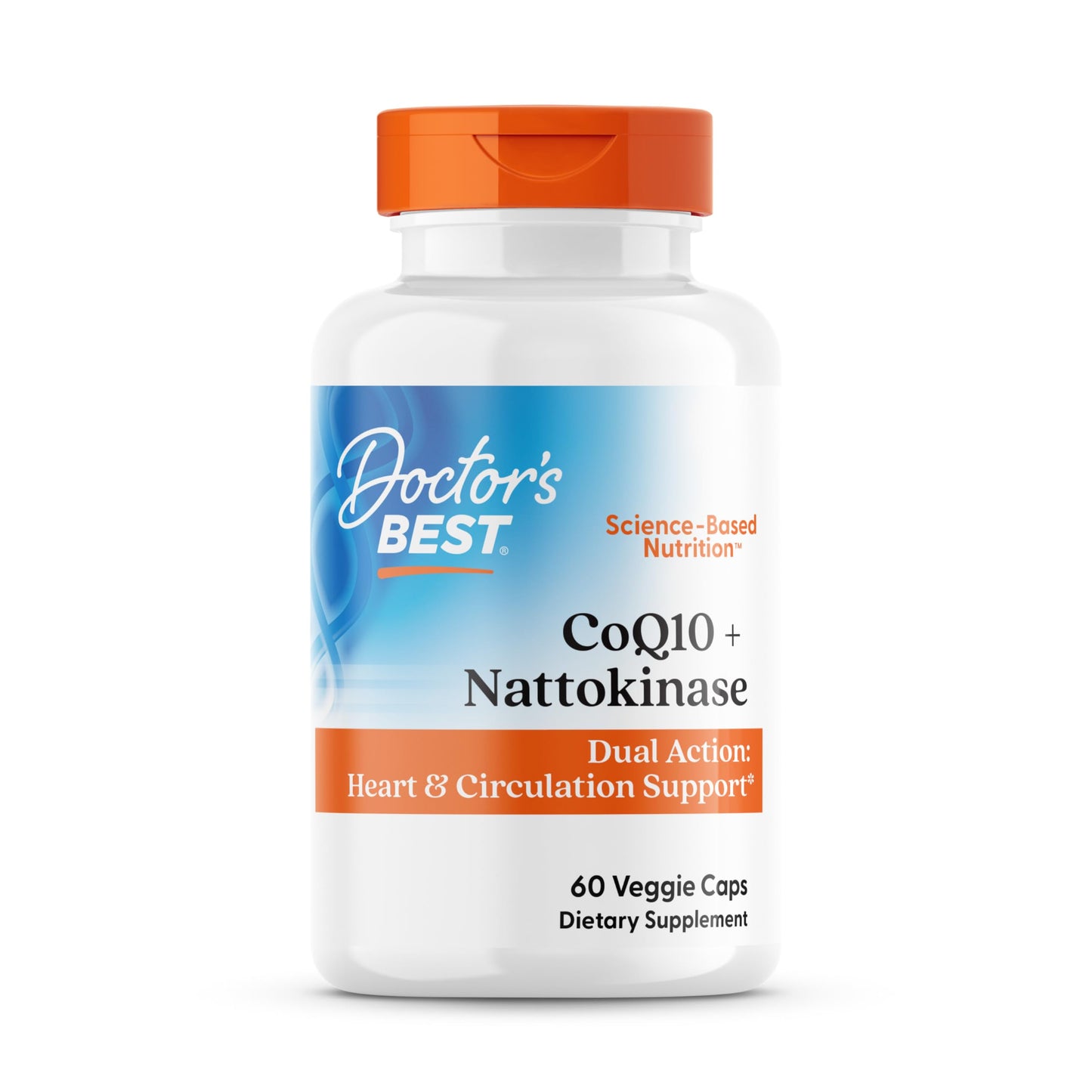 Doctor's Best CoQ10 100 mg + Nattokinase 2000 FU | Heart Support, 60 Veggie Caps