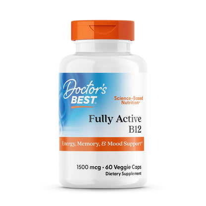 Doctor's Best Fully Active B12 1500 mcg | Methylcobalamin, Non-GMO, Vegan