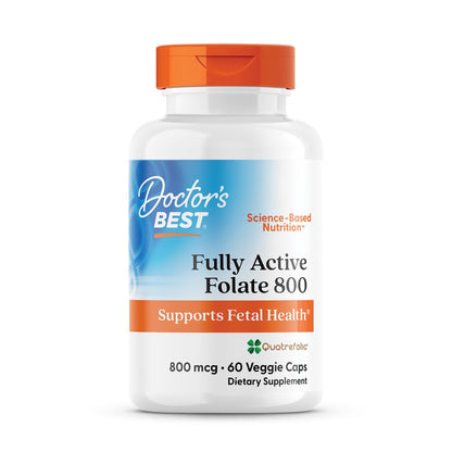 Doctors Best Fully Active Folate 800 with Quatrefolic – Non-GMO, Gluten Free, Vegan