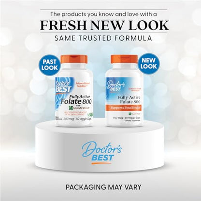 Doctors Best Fully Active Folate 800 with Quatrefolic – Non-GMO, Gluten Free, Vegan