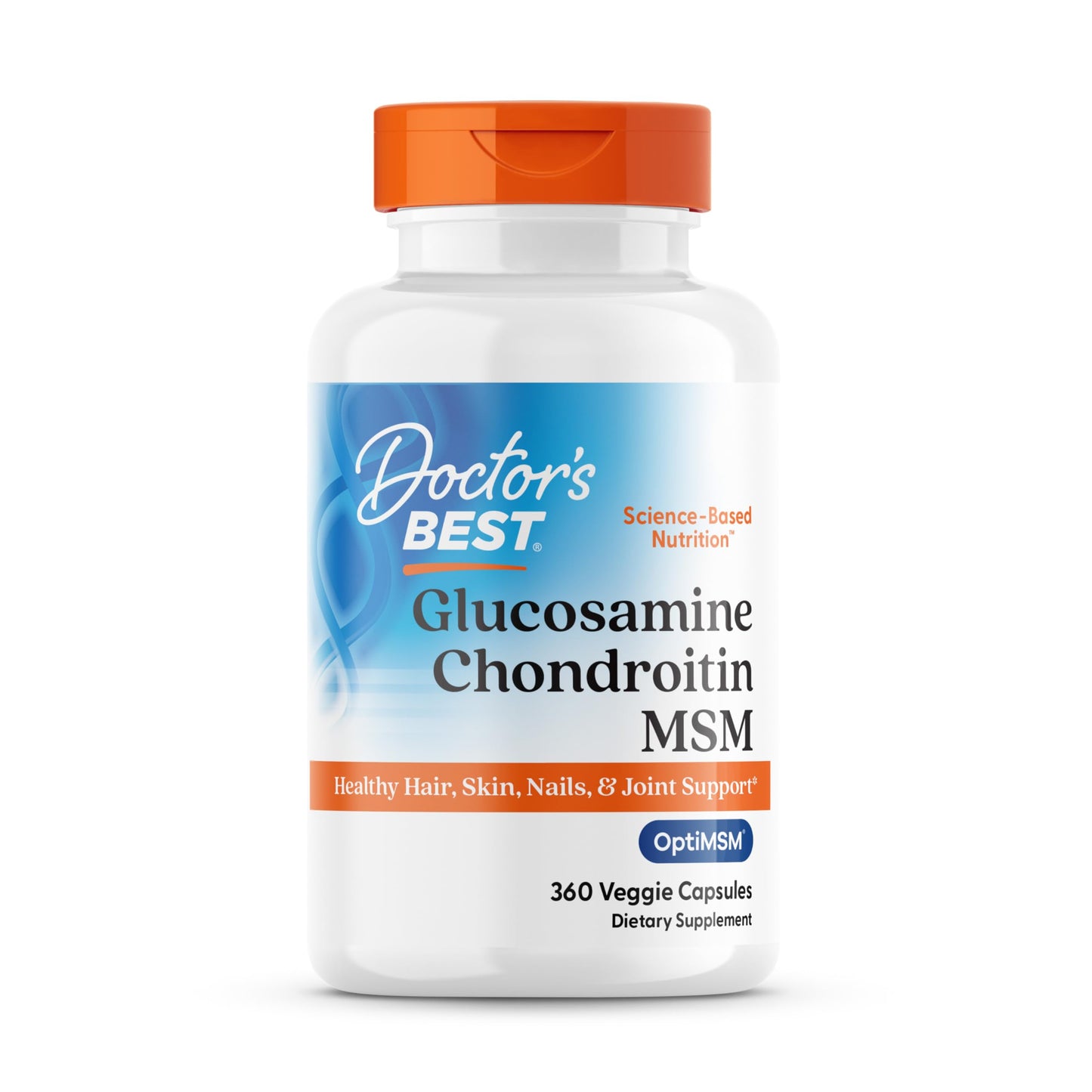 Doctor's Best Glucosamine Chondroitin MSM with OptiMSM — Joint Support Capsule Formula, Non-GMO, Gluten & Soy Free, 360 Count