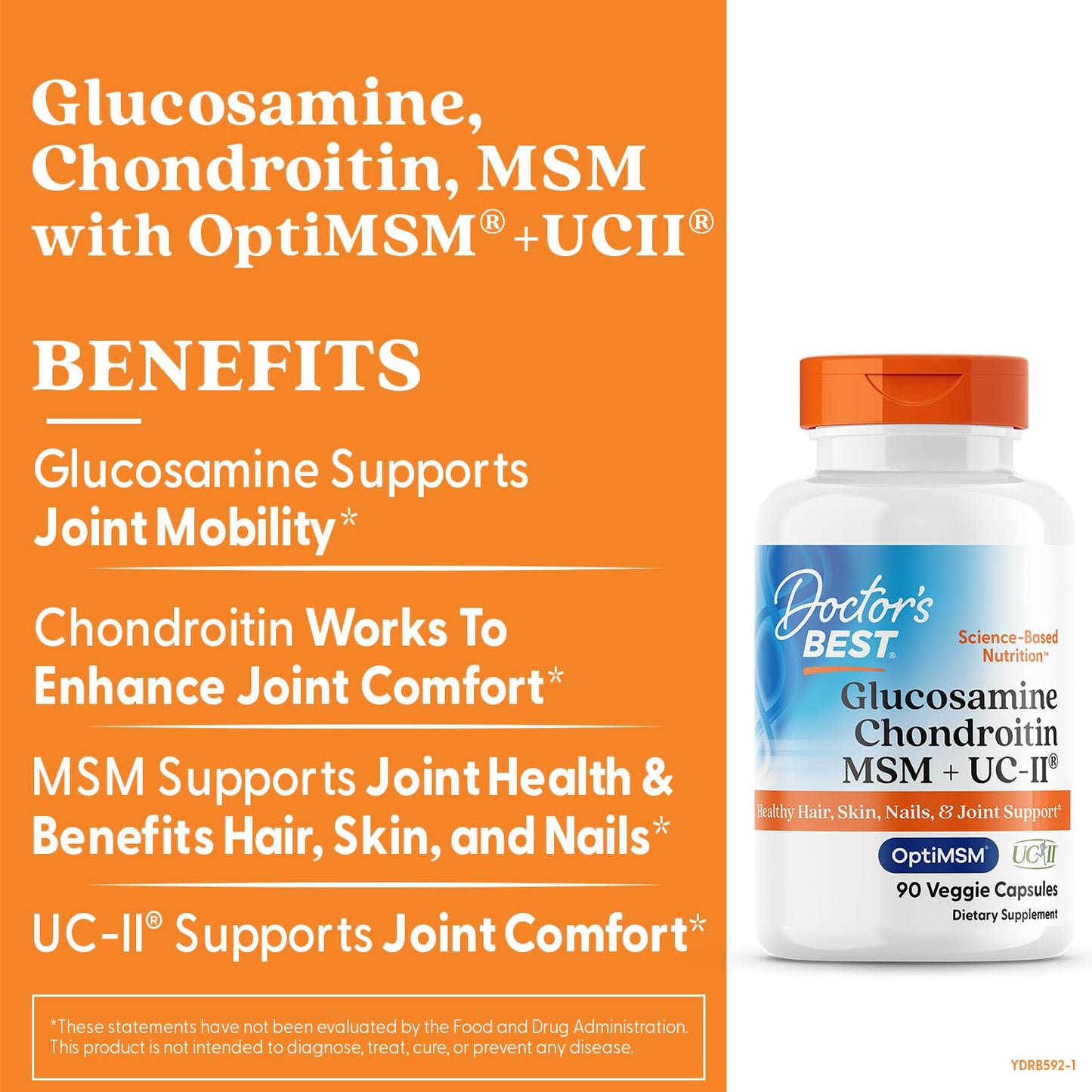 Doctor's Best Glucosamine, Chondroitin, MSM, UCII – Joint Health Support