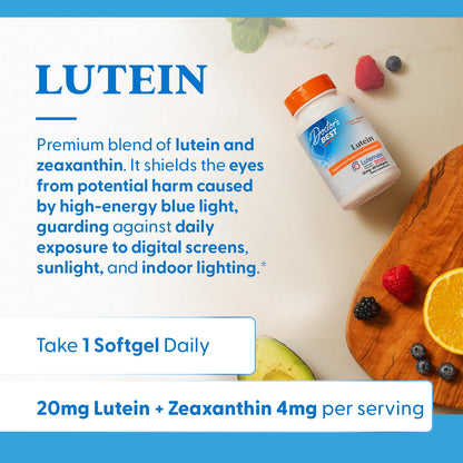 Doctors Best Lutein with Lutemax 20 mg - Supports Eye Health & Performance, Non-GMO, Gluten Free | 60 Softgels