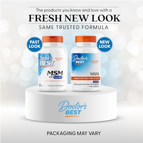Doctors Best MSM – Supports Joints, Hair, Skin & Nails | Non-GMO, Gluten Free | 3000 mg Per Serving