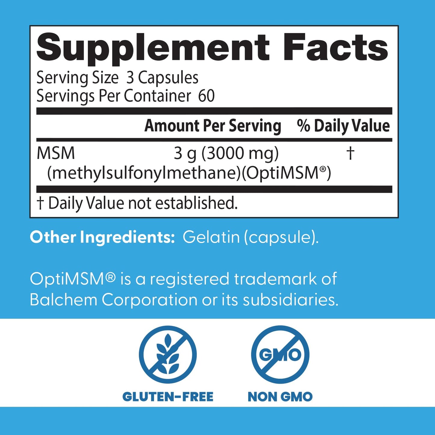 Doctors Best MSM – Supports Joints, Hair, Skin & Nails | Non-GMO, Gluten Free | 3000 mg Per Serving