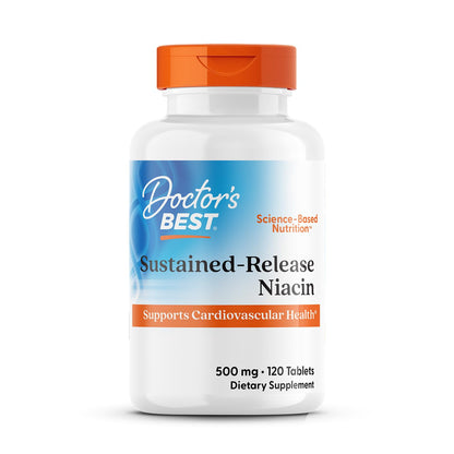 Doctors Best Sustained-Release Niacin with niaXtend – Heart Health | 120 Tablets | Vegan