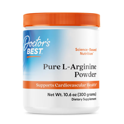 Doctors Best Pure L-Arginine Powder | Supports Cardiovascular Health | Non-GMO, Gluten Free, Soy Free, Vegan | Net Wt. 10.6 oz (300 g)