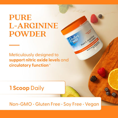 Doctors Best Pure L-Arginine Powder | Supports Cardiovascular Health | Non-GMO, Gluten Free, Soy Free, Vegan | Net Wt. 10.6 oz (300 g)