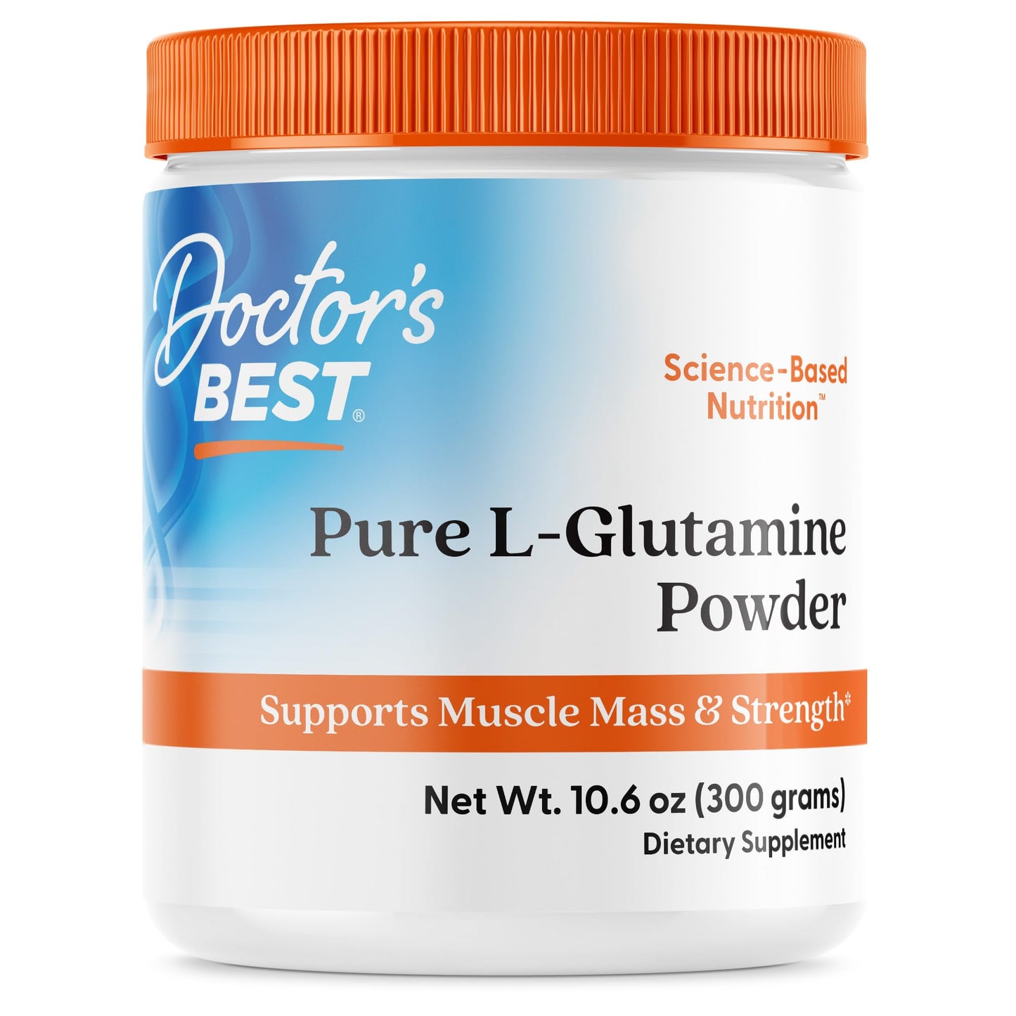 Doctors Best Pure L-Glutamine Powder – Supports Muscle Mass & Strength | Non-GMO, Gluten Free, Soy Free, Vegan (10.6 oz / 300 g)