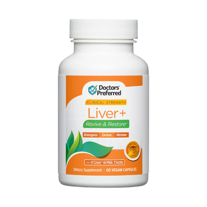 DOCTORS' PREFERRED Liver+ Revive & Restore 10-in-1 Formula with 4’LIVER & Milk Thistle | 60 Capsules