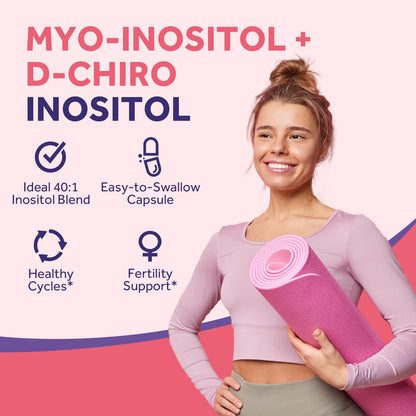 Doctor's Recipes Inositol Supplement – 40:1 Myo-Inositol & D-Chiro Inositol, 2,050 mg per serving, Hormone Balance & Fertility Support, 120 Vegan Caps